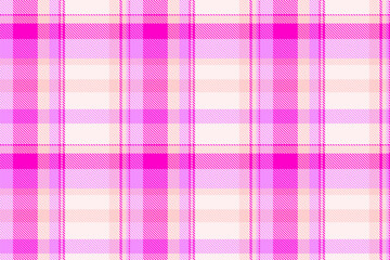 Suit fabric seamless pattern, expressive check textile tartan. Installing plaid texture background vector in sea shell and purple colors.
