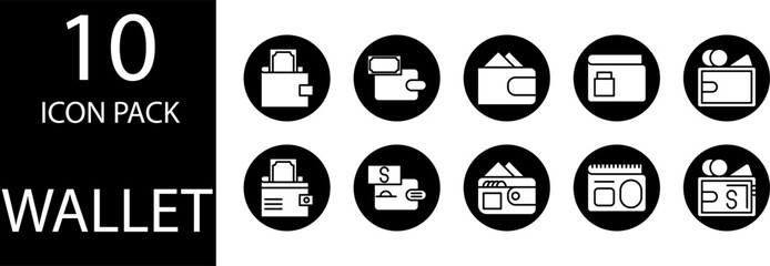 wallet icon design set