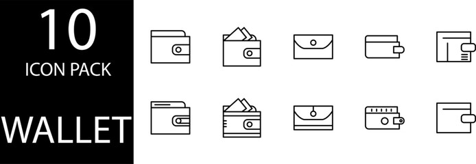 wallet icon design set