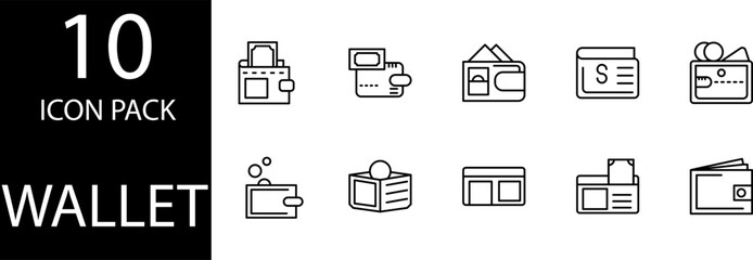 wallet icon design set