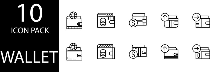 wallet icon design set