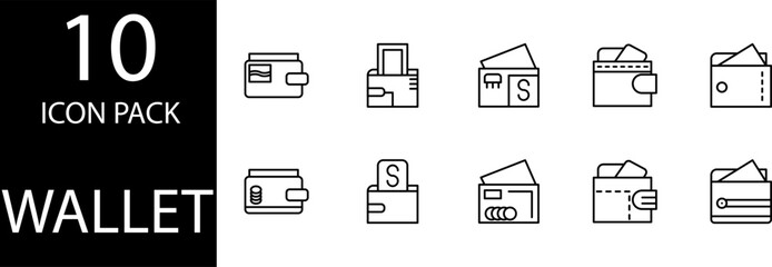 wallet icon design set