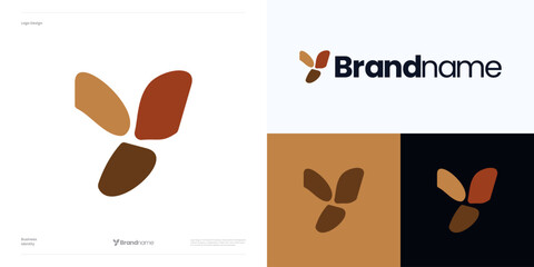 Letter Y logo icon design vector illustration template editable, Colored symbol initial Y with abstract stone or rock style concept for brand identity business