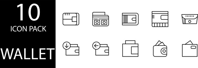 wallet icon design set