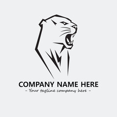 Phanter illustration black and white for logo company vector image
