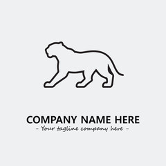 Phanter illustration black and white for logo company vector image
