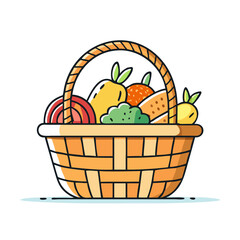 harvest basket icon, harvest basket vector illustration-simple illustration of harvest basket, perfect for harvest basket logos and icons