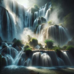 Waterfall it catches the light