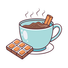 hot chocolate icon, hot chocolate vector illustration-simple illustration of hot chocolate, perfect for hot chocolate logos and icons