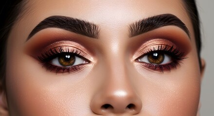 Obraz premium A portrait with soft lighting and neutral tones. Features include dark hair, elegant styling, and a calm, serene composition.