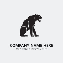 Phanter illustration black and white for logo company vector image
