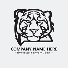 Phanter illustration black and white for logo company vector image
