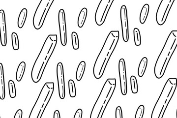 Seamless pattern minimalist flat French fries design background. Fries potatoes. Wallpaper. Breadstick
