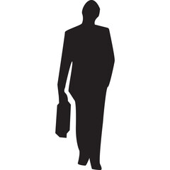 Silhouette of Businessman in walk poses Various Poses Corporate and Office