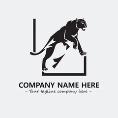 Phanter illustration black and white for logo company vector image
