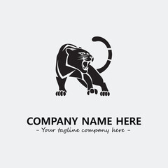 Phanter illustration black and white for logo company vector image

