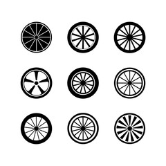 Wheel Silhouette Vector Bundle Black and White Wheel Clipart EPS Illustration