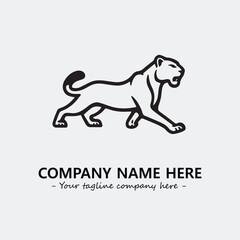 Phanter illustration black and white for logo company vector image
