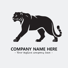 Phanter illustration black and white for logo company vector image
