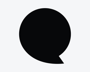 Round Speech Bubble Chat Balloon Text Message Texting Conversation Balck Blank Empty Circle Communication Talk Debate Opinion Discussion Vector Icon