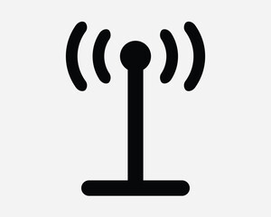 Wireless Phone Radio Wifi Signal Antenna Sign Symbol Connection Network Broadcast Air Wave Mobile Tower Satellite Equipment Stick Receiver Vector Graphic