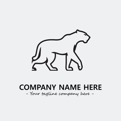 Phanter illustration black and white for logo company vector image
