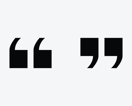 Speech Marks Quotation Mark Quote Talk Conversation Talking Message Chat Dialogue Discuss Meeting Open Close Icon Symbol Black Shape Graphic Vector