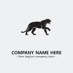 Phanter illustration black and white for logo company vector image
