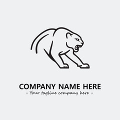 Phanter illustration black and white for logo company vector image
