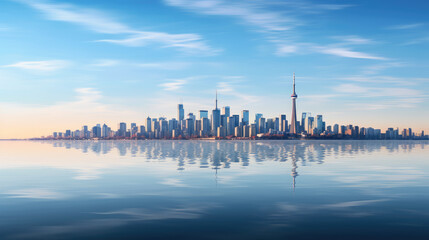Naklejka premium Serene City Reflection