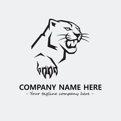 Phanter illustration black and white for logo company vector image
