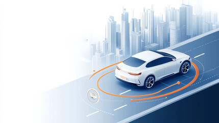 Future Car Autonomous Driving Concept Poster
