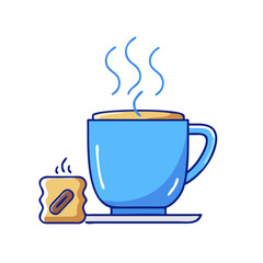 morning coffee icon, morning coffee vector illustration-simple illustration of morning coffee, perfect for morning coffee logos and icons