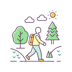 nature walk icon, nature walk vector illustration-simple illustration of nature walk, perfect for nature walk logos and icons