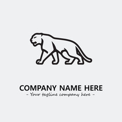 Phanter illustration black and white for logo company vector image
