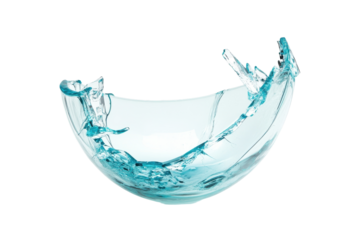 Floating broken glass design isolated on white background representing damage danger or fragile materials clearly