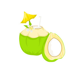 Coconut Ice Drink Illustration 