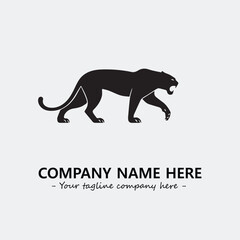 Phanter illustration black and white for logo company vector image
