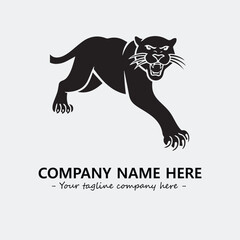 Phanter illustration black and white for logo company vector image
