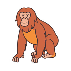 orangutan icon, orangutan vector illustration-simple illustration of orangutan, perfect for orangutan logos and icons