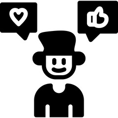 Social Media Expertise Glyph Icon