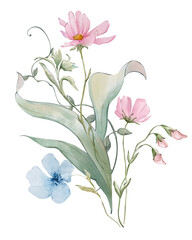 Watercolor floral bouquet