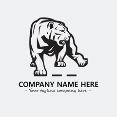 Phanter illustration black and white for logo company vector image
