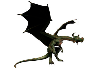 Fototapeta premium 3D Rendering Fairy Tale Dragon on White