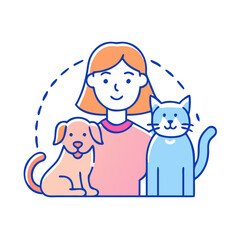 pet owner icon, pet owner vector illustration-simple illustration of pet owner, perfect for pet owner logos and icons