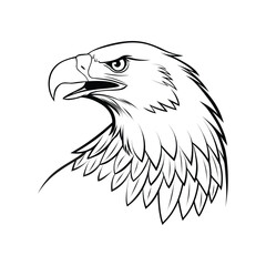 Eagle Head Side View Vector Illustration
