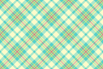 Room background plaid pattern, string tartan fabric texture. Book seamless vector textile check in teal and lemon chiffon colors.