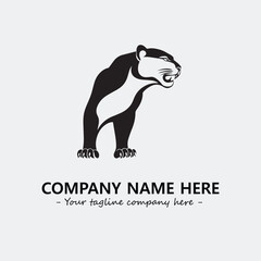 Phanter illustration black and white for logo company vector image
