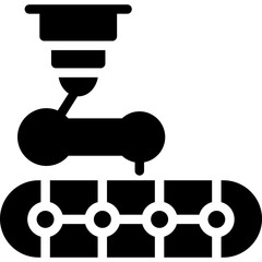 Industrial Robot Glyph Icon