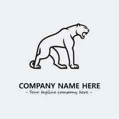 Phanter illustration black and white for logo company vector image
